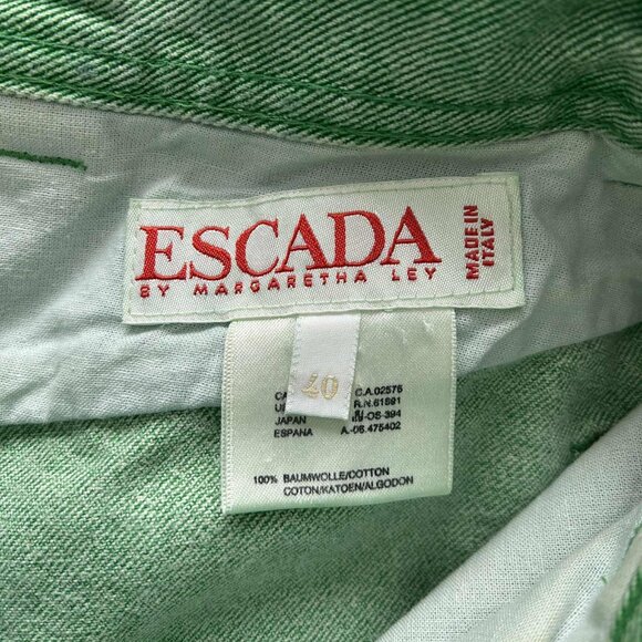 Escada by Margaretha Ley Vintage Jade Green High-Waist Studded Jeans – EU 40 - Picture 9 of 9